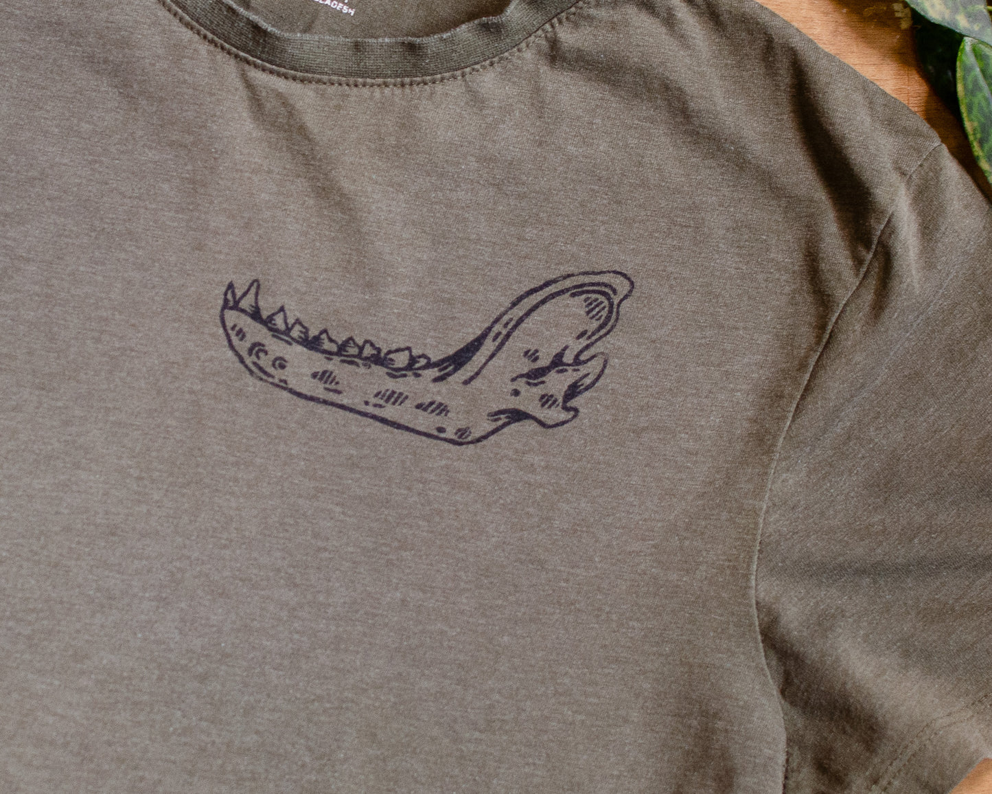 Jawbone T-Shirt | Block Printed Thrifted | (M)
