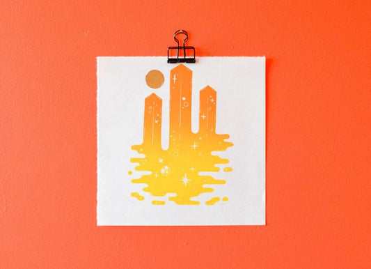 Space Columns | Amber | 8x8 Inches