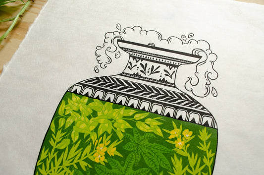 Botanical Vase | Spring Green | 38.5x50 cm