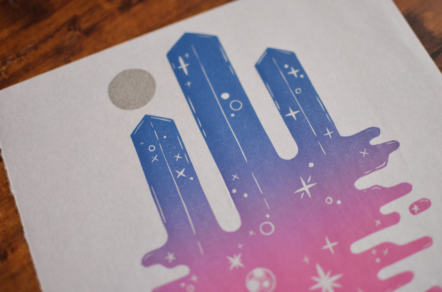 Space Columns | Amethyst | 8x8 Inches