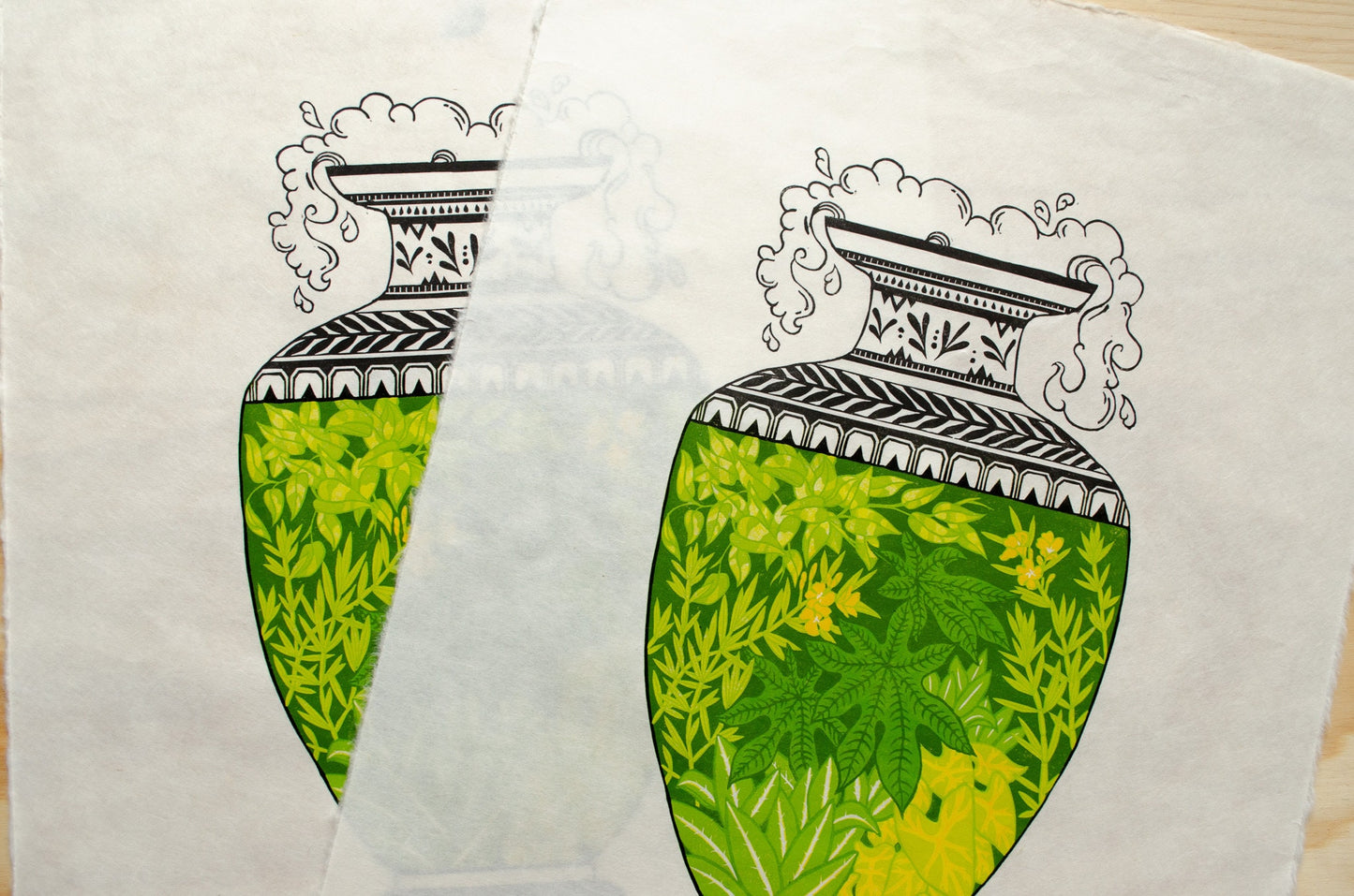 Botanical Vase | Spring Green | 38.5x50 cm