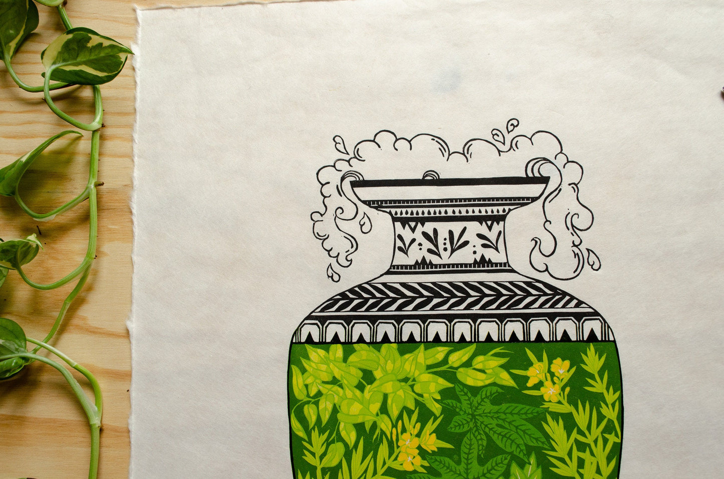 Botanical Vase | Spring Green | 38.5x50 cm