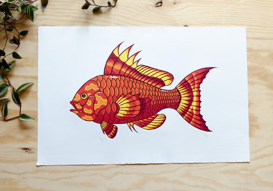 Sunset Fish | 48x31 cm