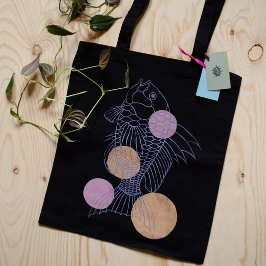 Retro Fish Tote Bag | 100% Recycled Cotton