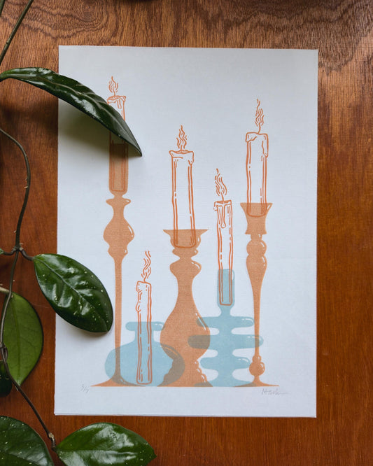 Candles | Peach & Dusty Blue | A4